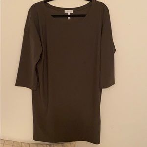 Dark green shift dress
